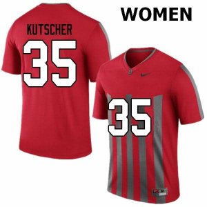 Women's Ohio State Buckeyes #35 Austin Kutscher Throwback Nike NCAA College Football Jersey Holiday GRL0744YW